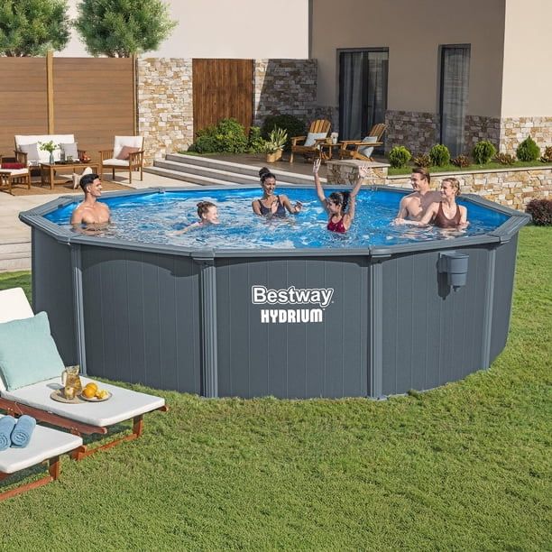 Bestway Hydrium Fastlatch 16' x 52" Round Steel Wall Above Ground Pool