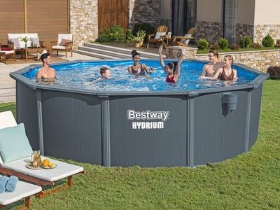 Bestway Hydrium Fastlatch 16' x 52" Round Steel Wall Above Ground Pool