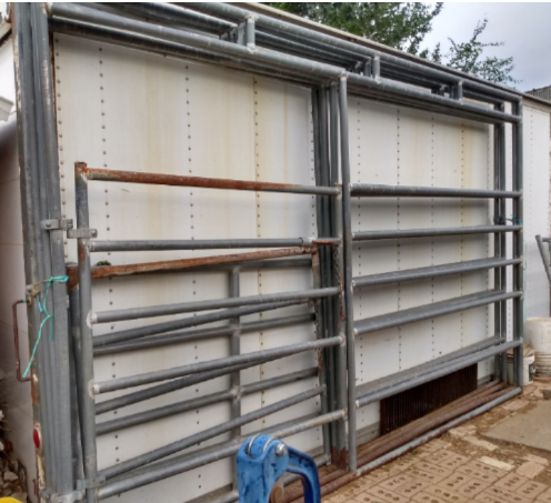 Walk thru gates with attached panel