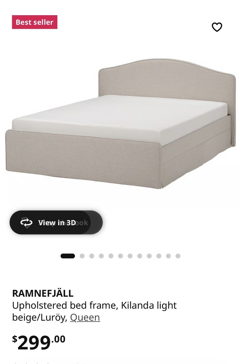 Ikea Queen Upholstered Bed with drawers -NEED GONE