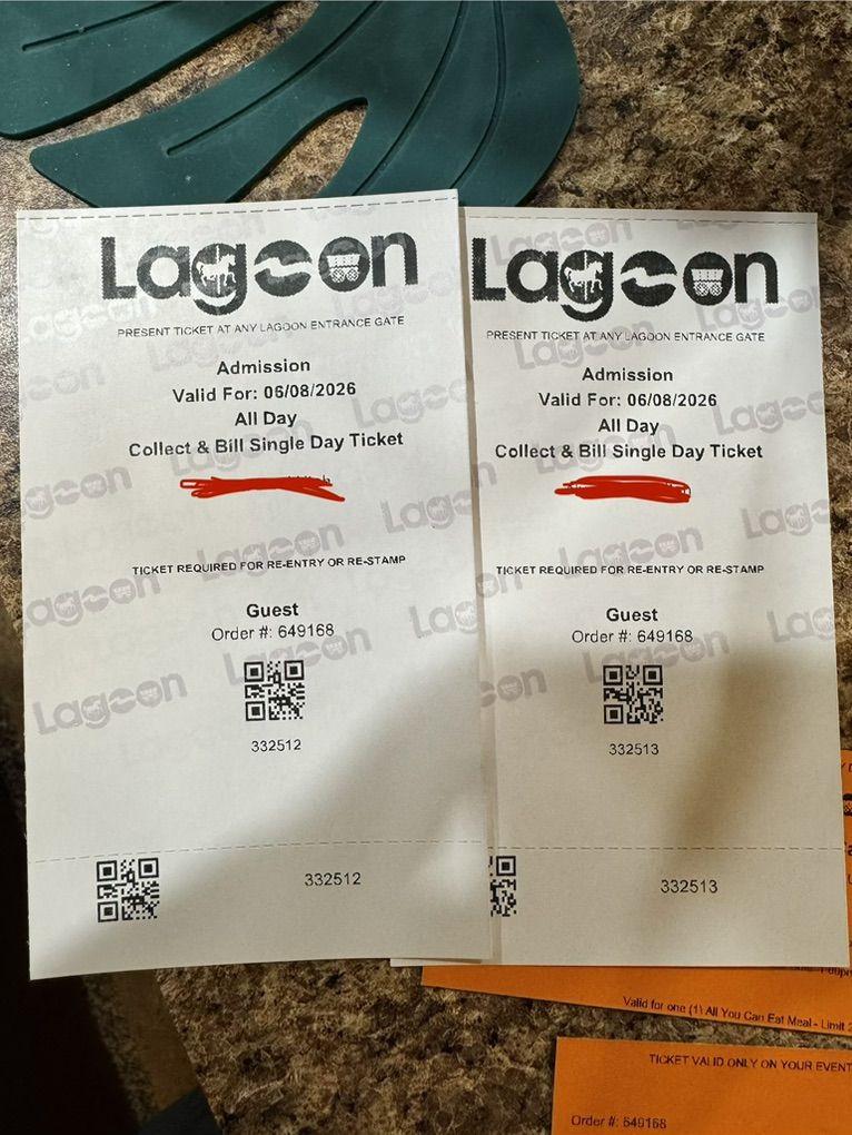 Lagoon Tickets With Meal