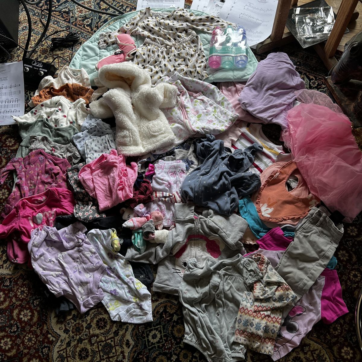 Assorted Girls Baby Clothing and Accesories Infant to 12 months 50 pieces