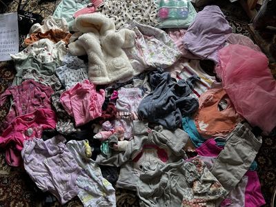 Assorted Girls Baby Clothing and Accesories Infant to 12 months 50 pieces