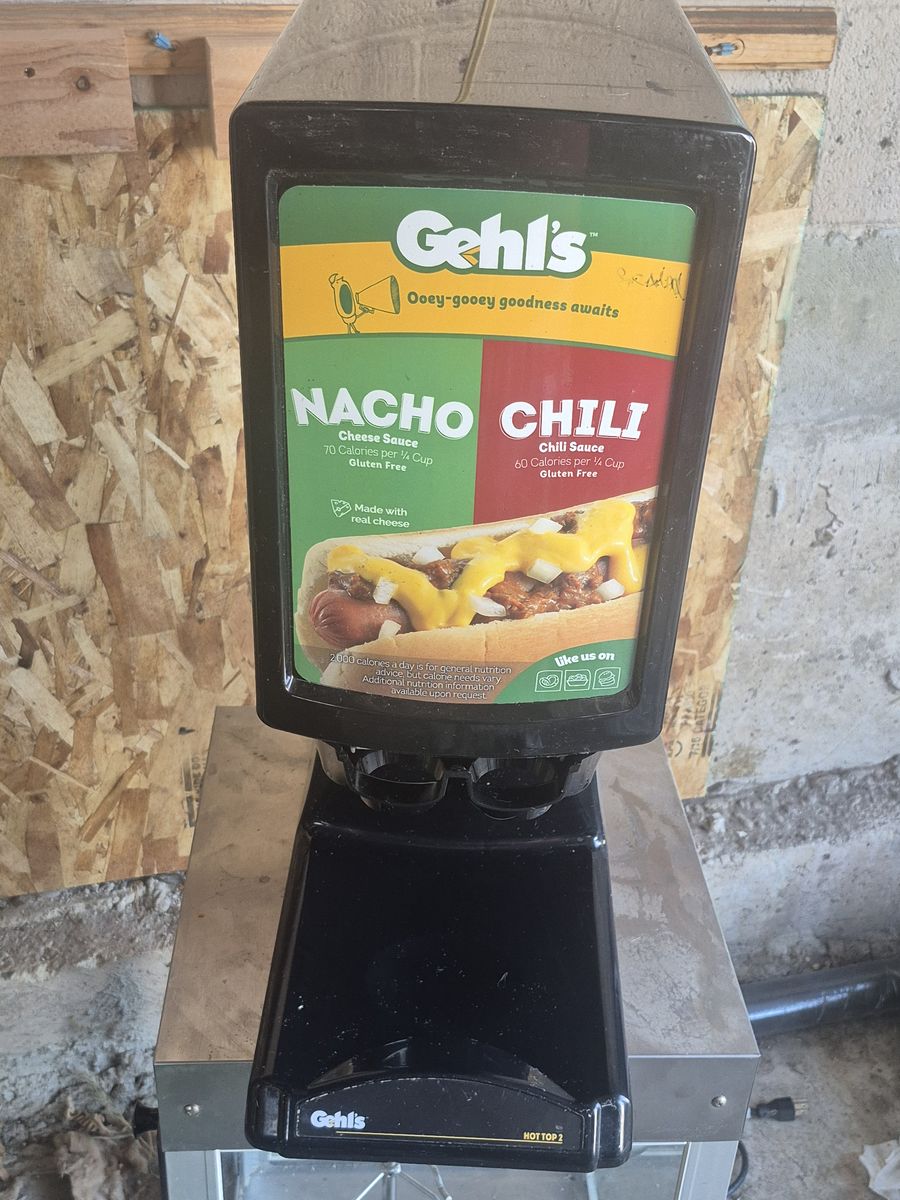 Gehl's Hot Top 2 Dual Dispenser Nacho Cheese & Chili Sauce Warmer Machine