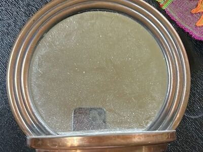 Vintagr Art Deco Copper Wall Mirror/ Stepped Frame