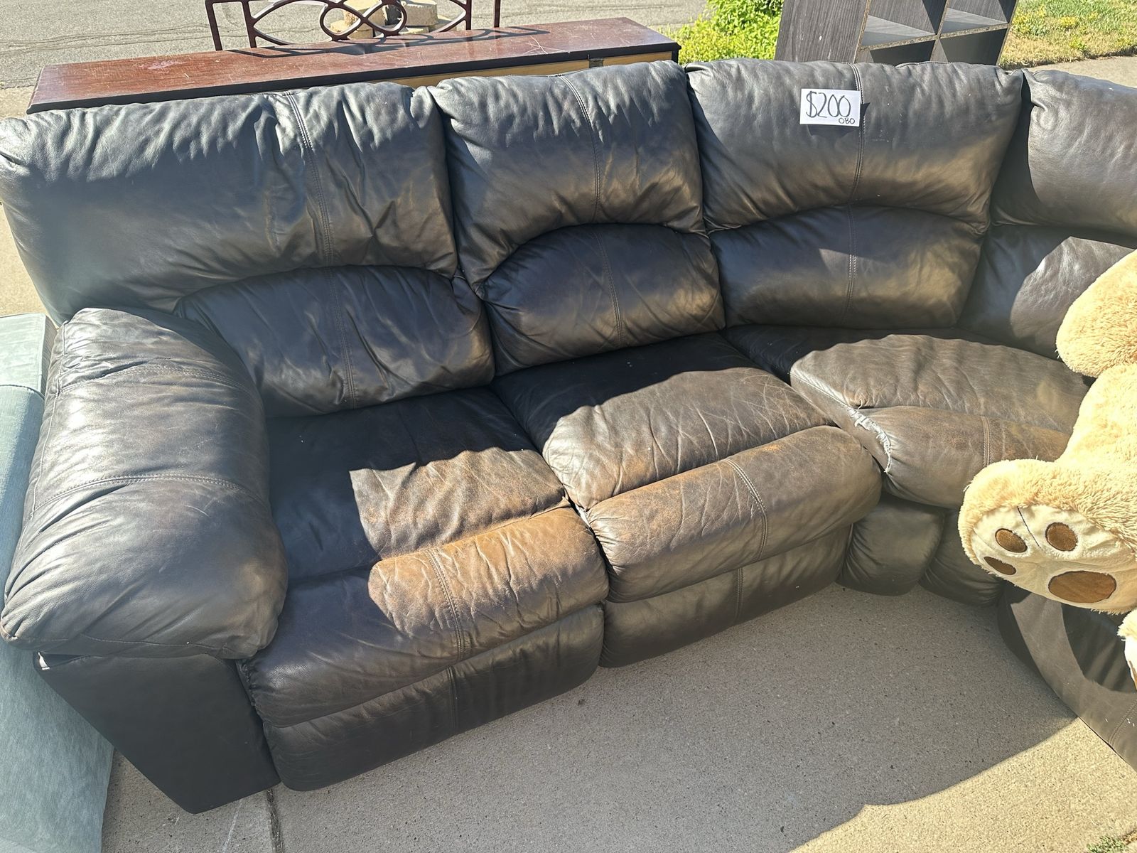 Leather Sectional $200