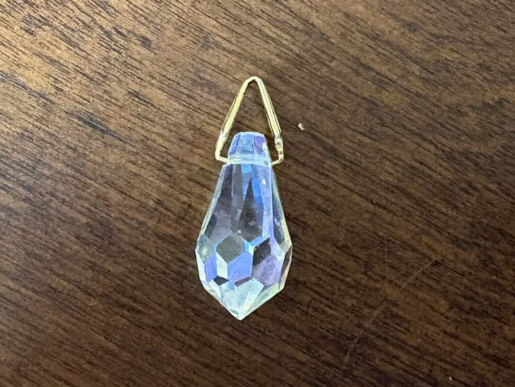 Vintage Iridescent Teardrop Crystal Pendant