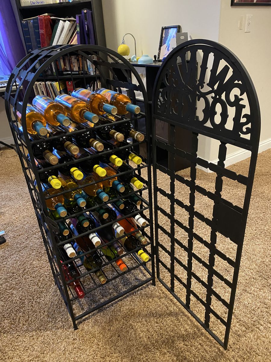 Vintage Wrought Iron Wine Safe / Wine Rack