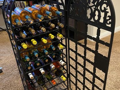 Vintage Wrought Iron Wine Safe / Wine Rack
