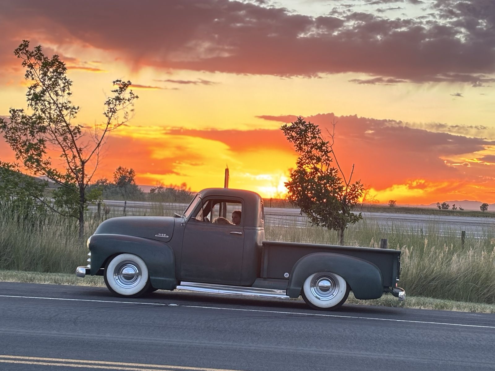 Classic Chevrolet 3100 Pickup Truck - Lowrider Style with Whitewall Tires