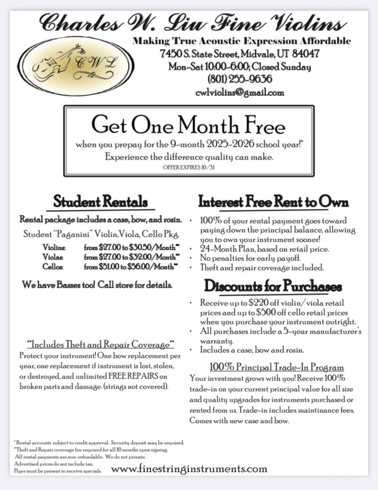 lowest price violin viola cello bass rental in valley