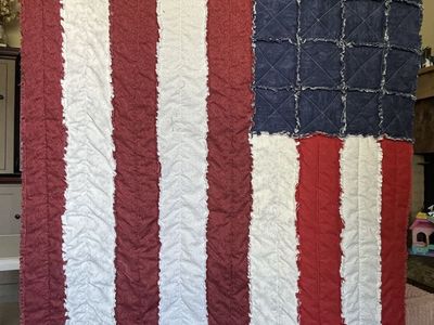 American Flag Rag Quilt OBO