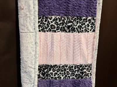Baby, Minky Couture Mini, Minky Stroller Blanket Pink Purple Leopard Print Baby