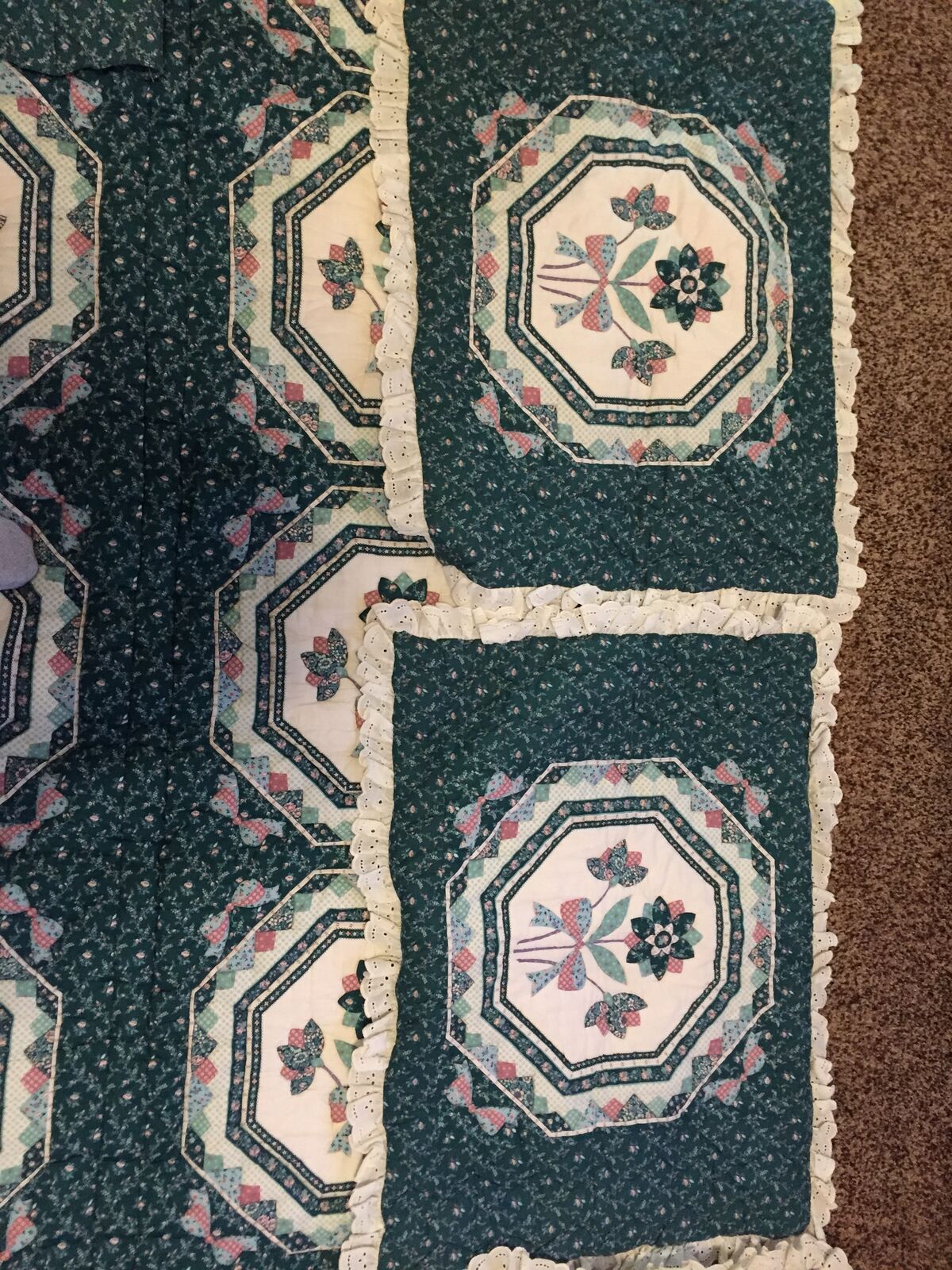 Machine floral quilt