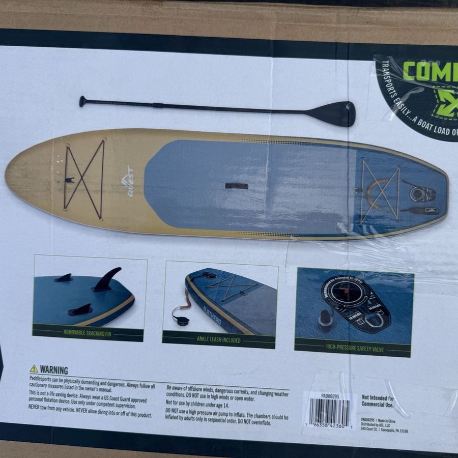 Quest Flathead Inflatable Stand-Up Paddle Board SUP 10'10" x 33" with Accessories