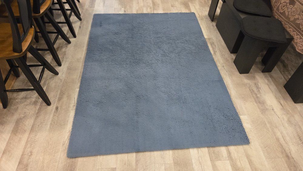 2 Matching 5x7 Blue Shag Area Rugs – Soft Faux Fur