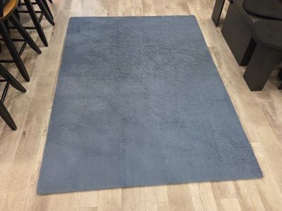 2 Matching 5x7 Blue Shag Area Rugs – Soft Faux Fur
