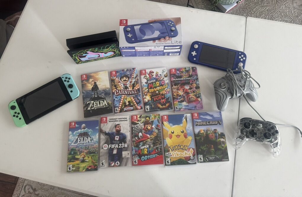 Nintendo (2) Switch Mega Bundle 9 Games Lite