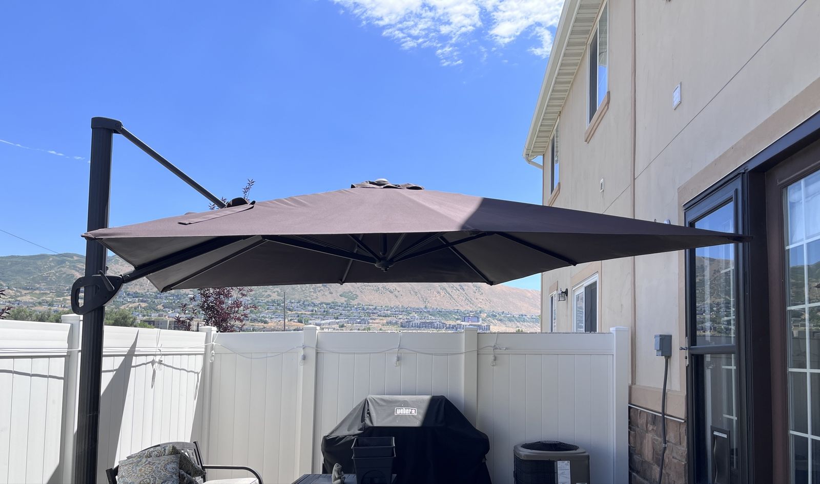 10x10’ Square Cantilever Umbrella - Brown