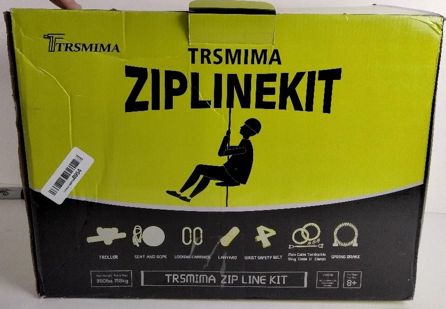 TRSMIMA 150m Zip Line Kit w/ Seat, Pulley & Brake – Complete Set