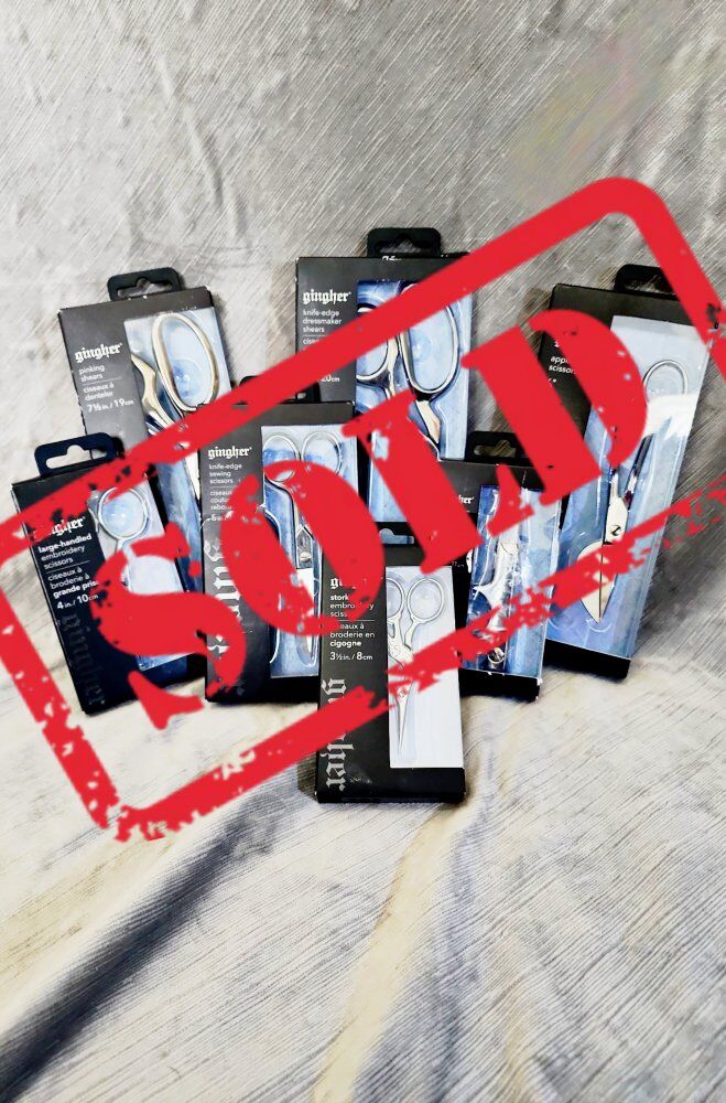 GINGHER FABRIC EMBROIDERY SCISSORS SHEARS SET NEW