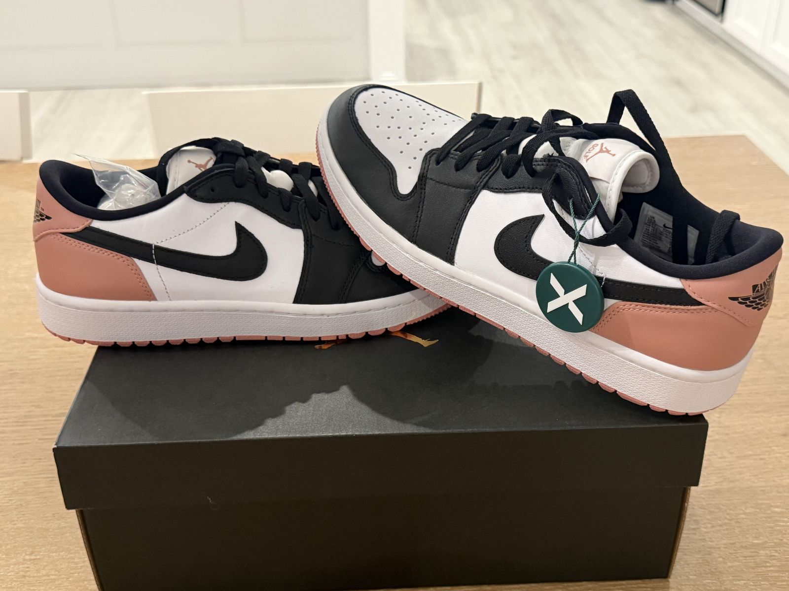 Nike Air Jordan 1 Low G Spikeless Golf Shoes White Black Pink Mens 10.5
