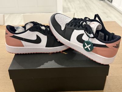 Nike Air Jordan 1 Low G Spikeless Golf Shoes White Black Pink Mens 10.5
