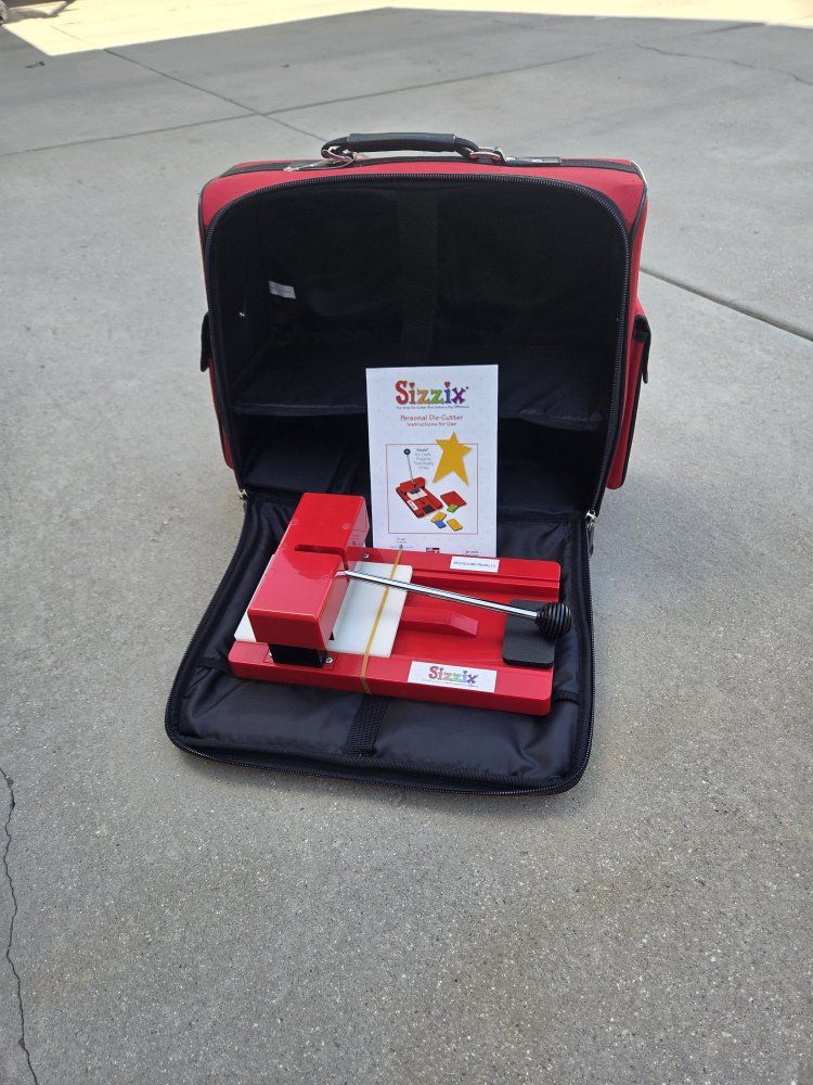 Sizzix Personal Die-Cutter Red Craft Machine with Rolling Tote Bag