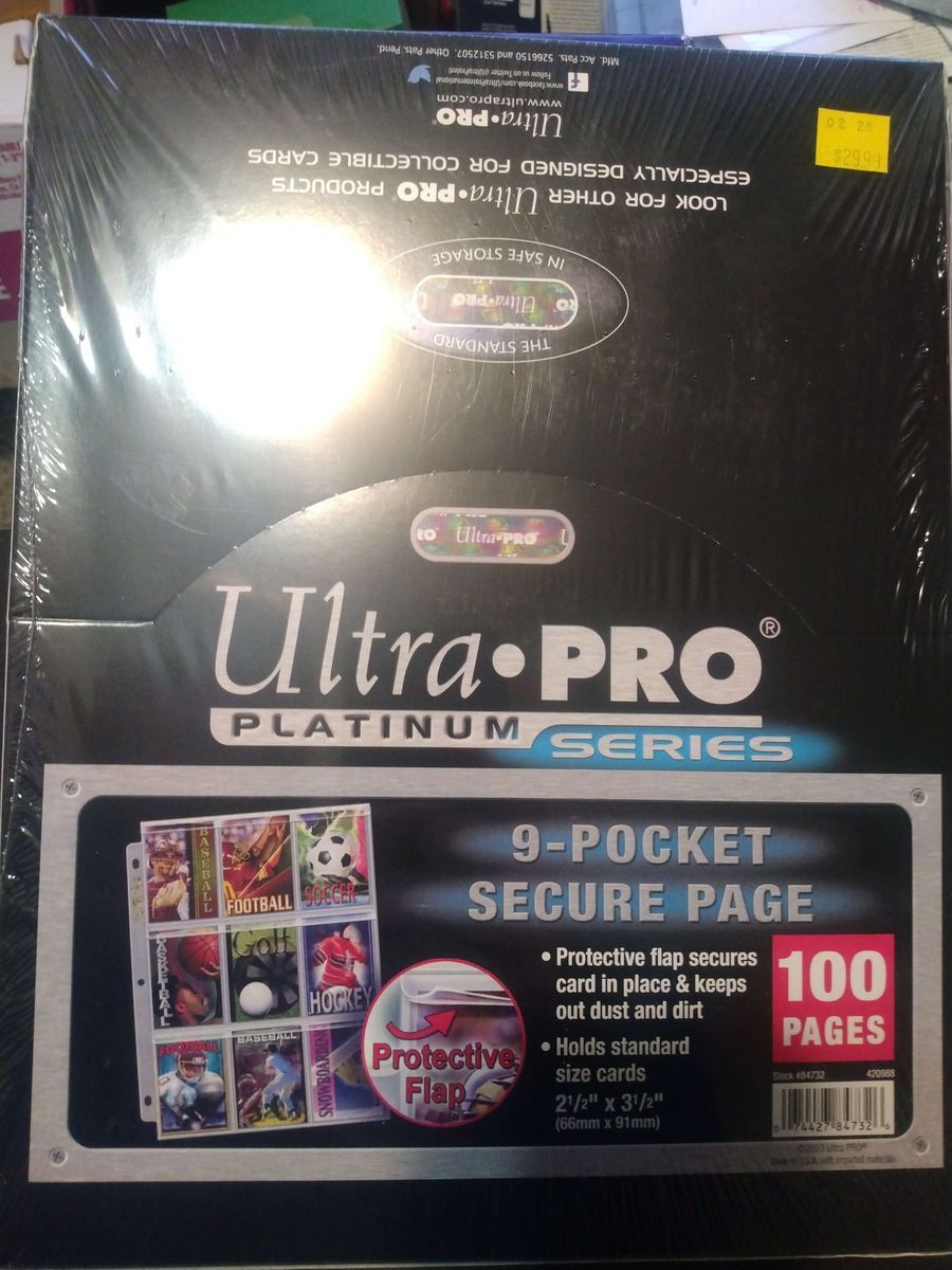 Ultra Pro Platinum Series 9 Pocket 100 card sheets