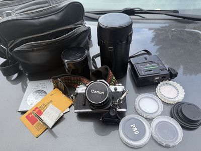 Vintage Film Camera Kit, 3 Lenses, cases, filters