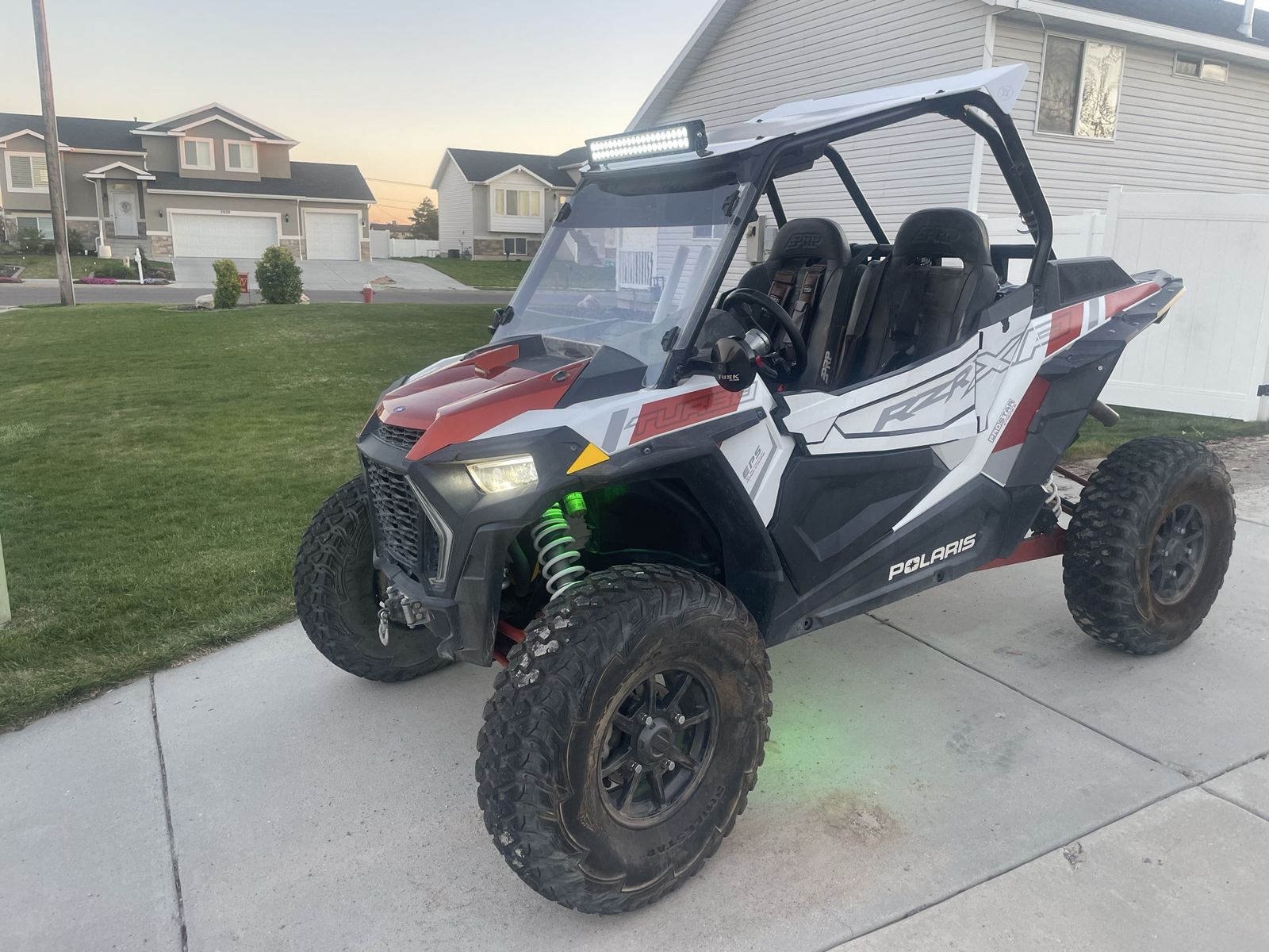 Polaris RZR XP 4 Turbo S Sport Side-by-Side UTV - White/Red, LED Light Bar