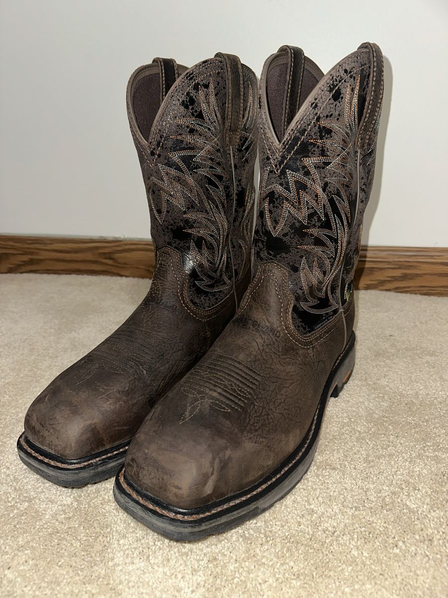 Ariat Men's Size 11 Waterproof Composite Toe Western Work Boots Brown Leather