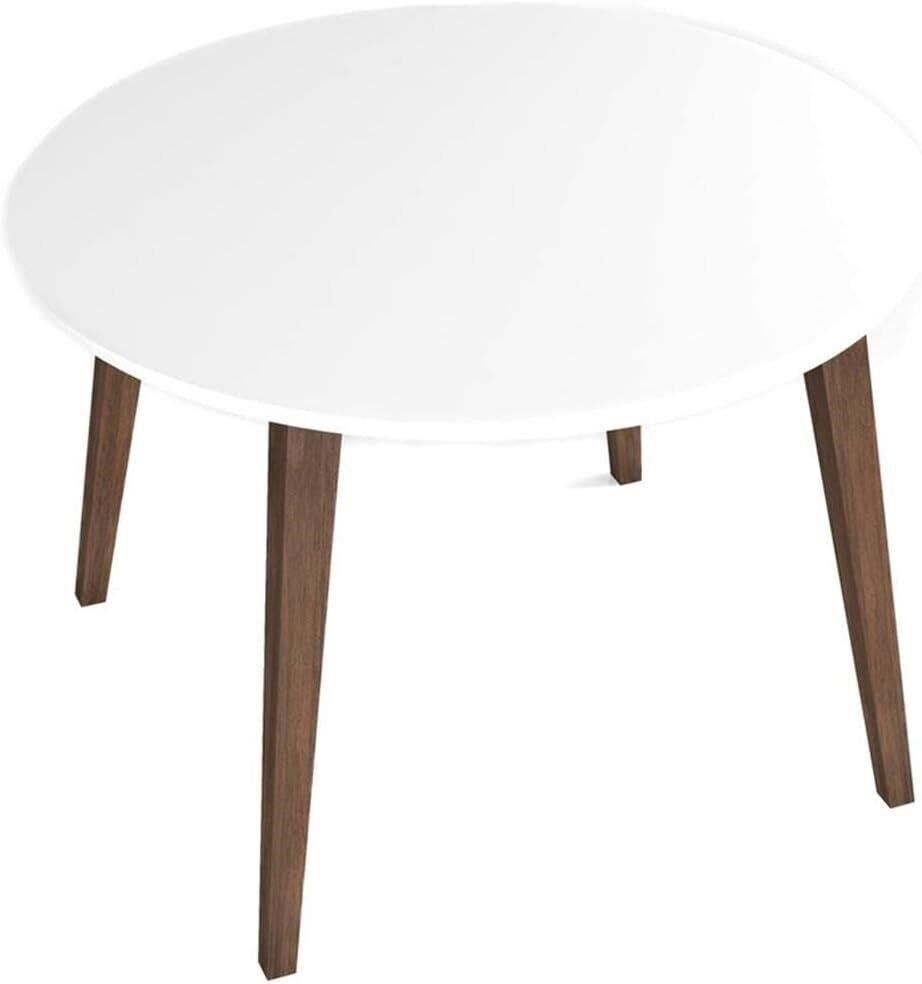 Table with White Top & Wooden Legs - 36x35x4in