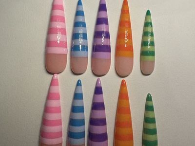 Handmade Press-On Nails - Various Styles (Stiletto, Square) - Set of 10