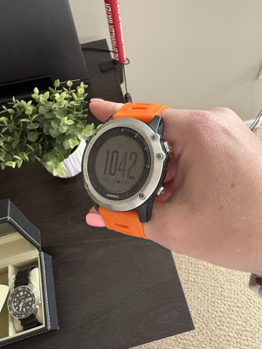 Garmin Fenix 3 Sapphire GPS Watch with Orange Silicone Band - Used Excellent Condition