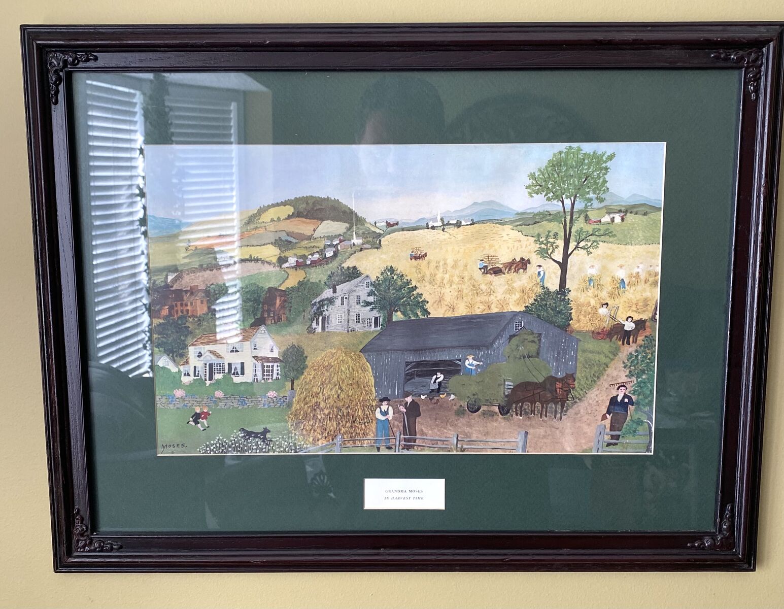 Antique Grandma Moses In Harvest Time - From 1800s Framed Art - See Photos For Details