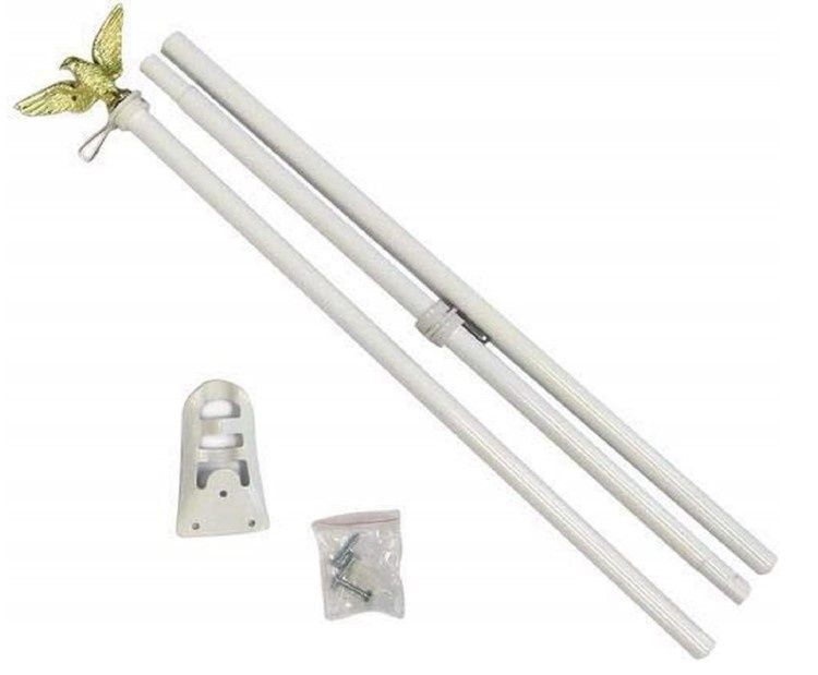 Gold Eagle Top White Flag Pole