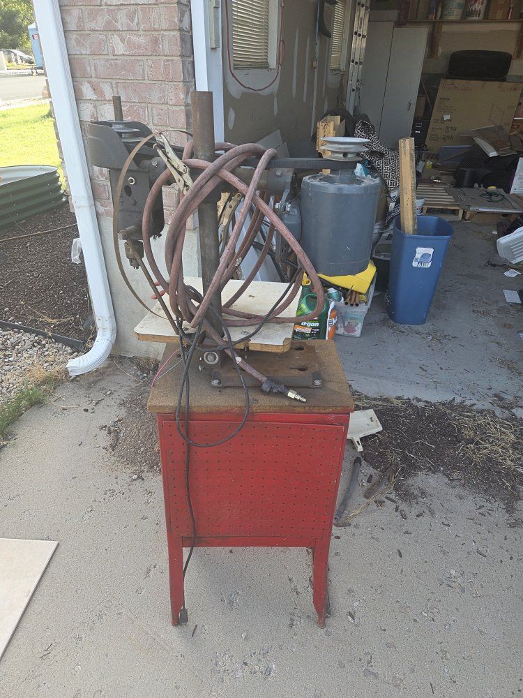 Vintage Industrial Drill Press with Stand - Needs Refurbishment