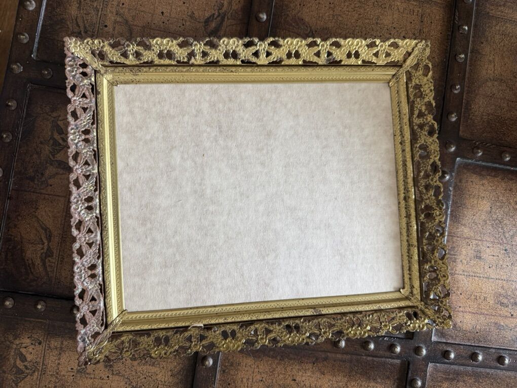Antique All Metal Picture Frame