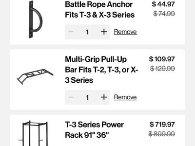 Titan Fitness T-3 Series Power Rack 91" x 36" Bundle with Attachments