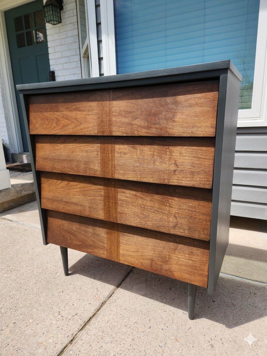 MCM Ward Furniture Louvered Walnut Dresser – Free Delivery within 20 miles of Roy, UT!