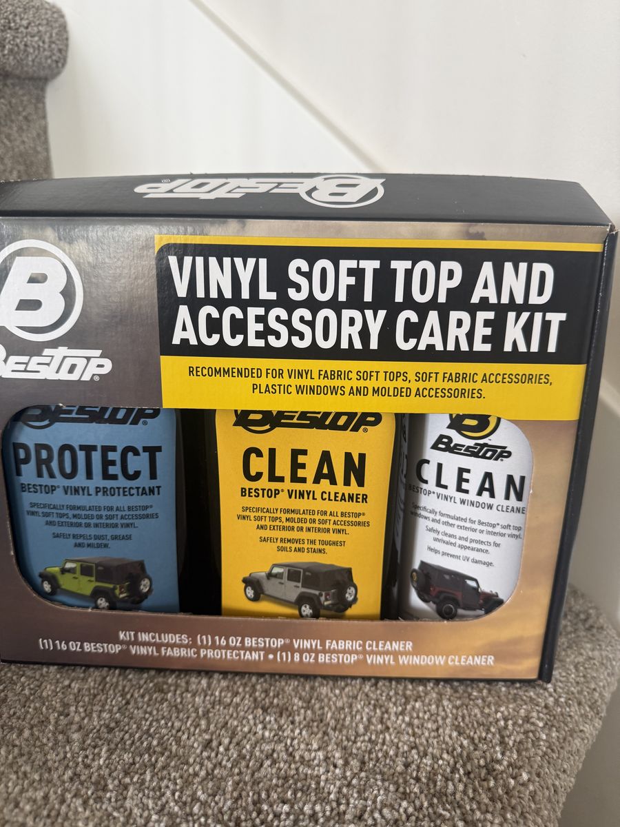 Vinyl soft top and accessory care kit