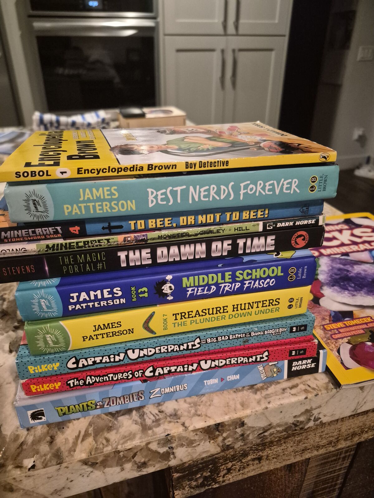 Kids books. Captain Underpants,Minecraft, Etc.