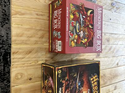 HeroQuest Game System, Munchkin Big Box, and The Sandman Vol 2 Board & Book Set
