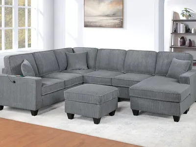 NEW SECTIONAL with OTTOMAN and PILLOWS - NEW IN BOX