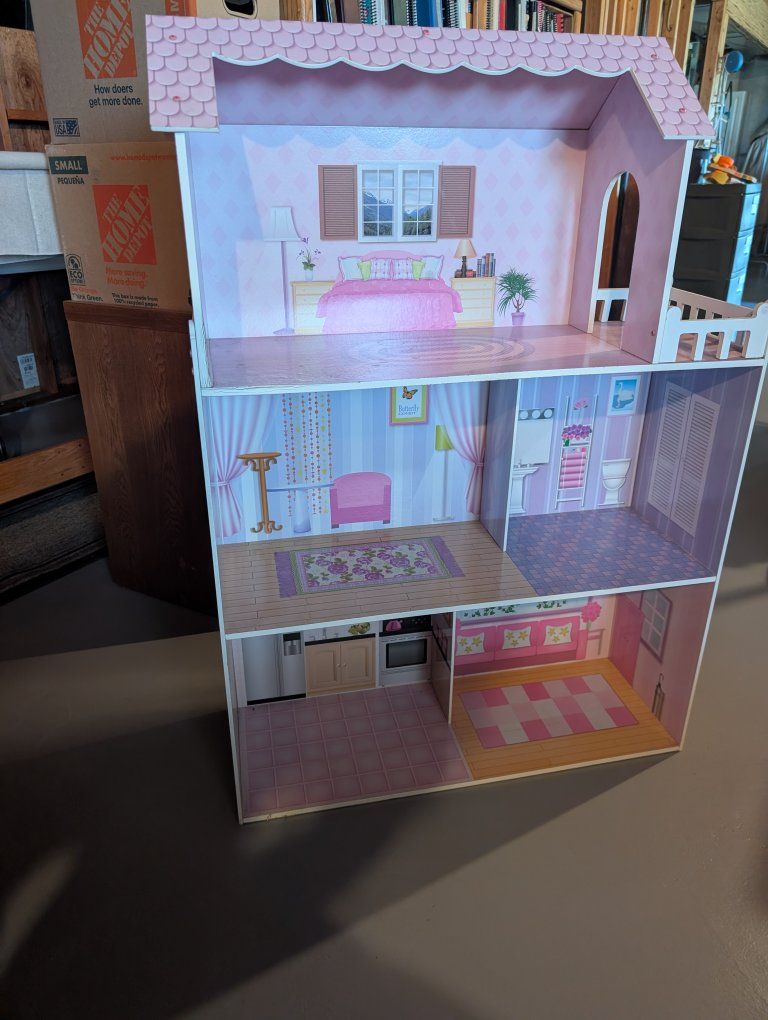 dollhouse / Barbie house, Teamson Kids Olivia's Little World Dreamland Tiffany Dollhouse Pink/Purple -