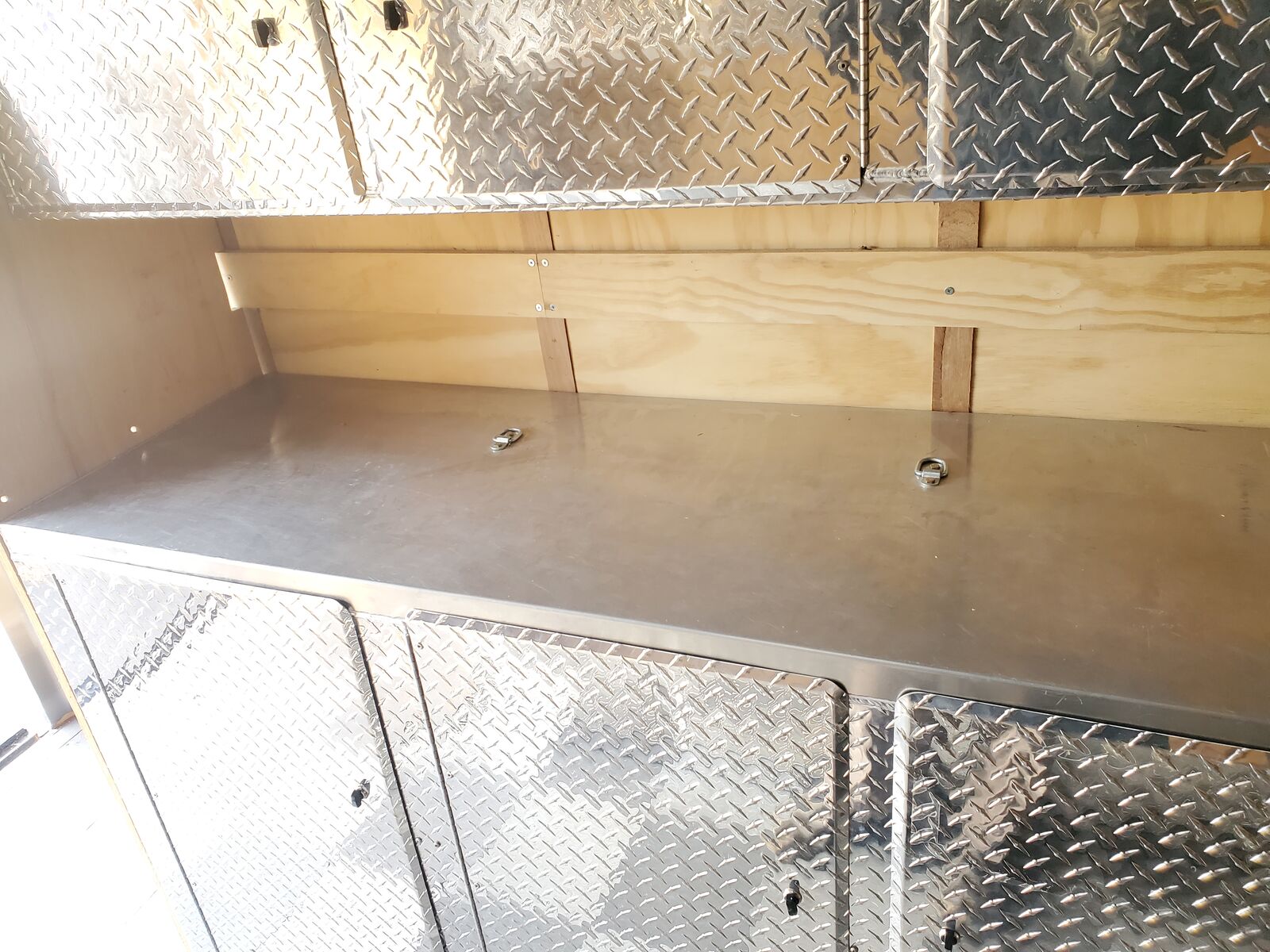 Trailer base Cabinets and nose shelf