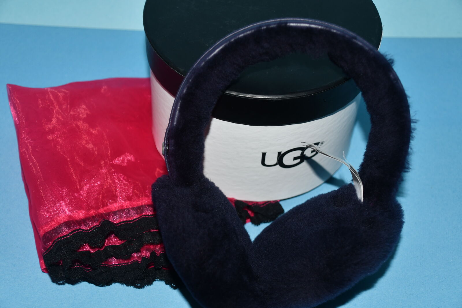 UGG EARMUFFS ~ DARK BLUE ~ BOX & STORAGE BAG INCLUDED ~ SOFT, CUTE & CLEAN!