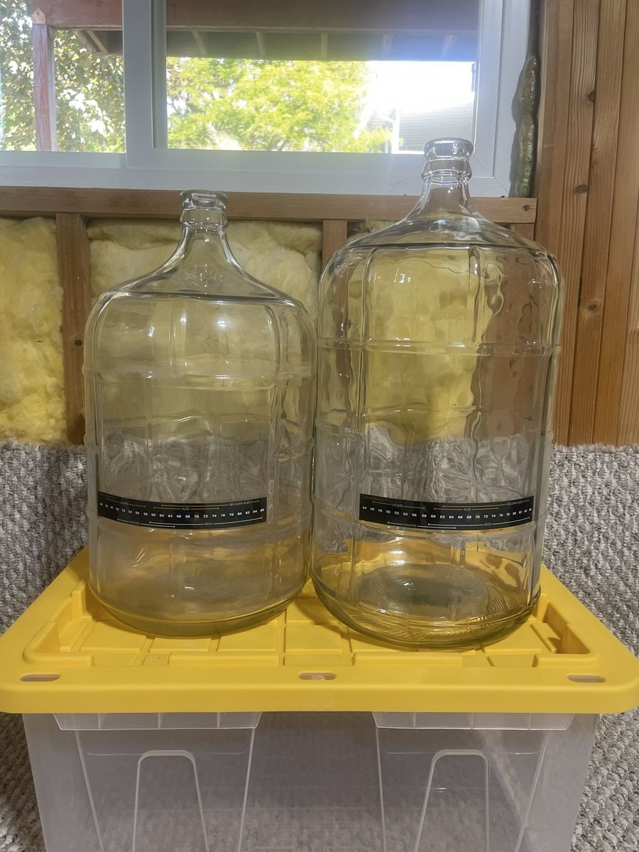 Two Glass Carboys Demijohns Brewing Fermentation Bottles