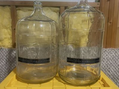 Two Glass Carboys Demijohns Brewing Fermentation Bottles